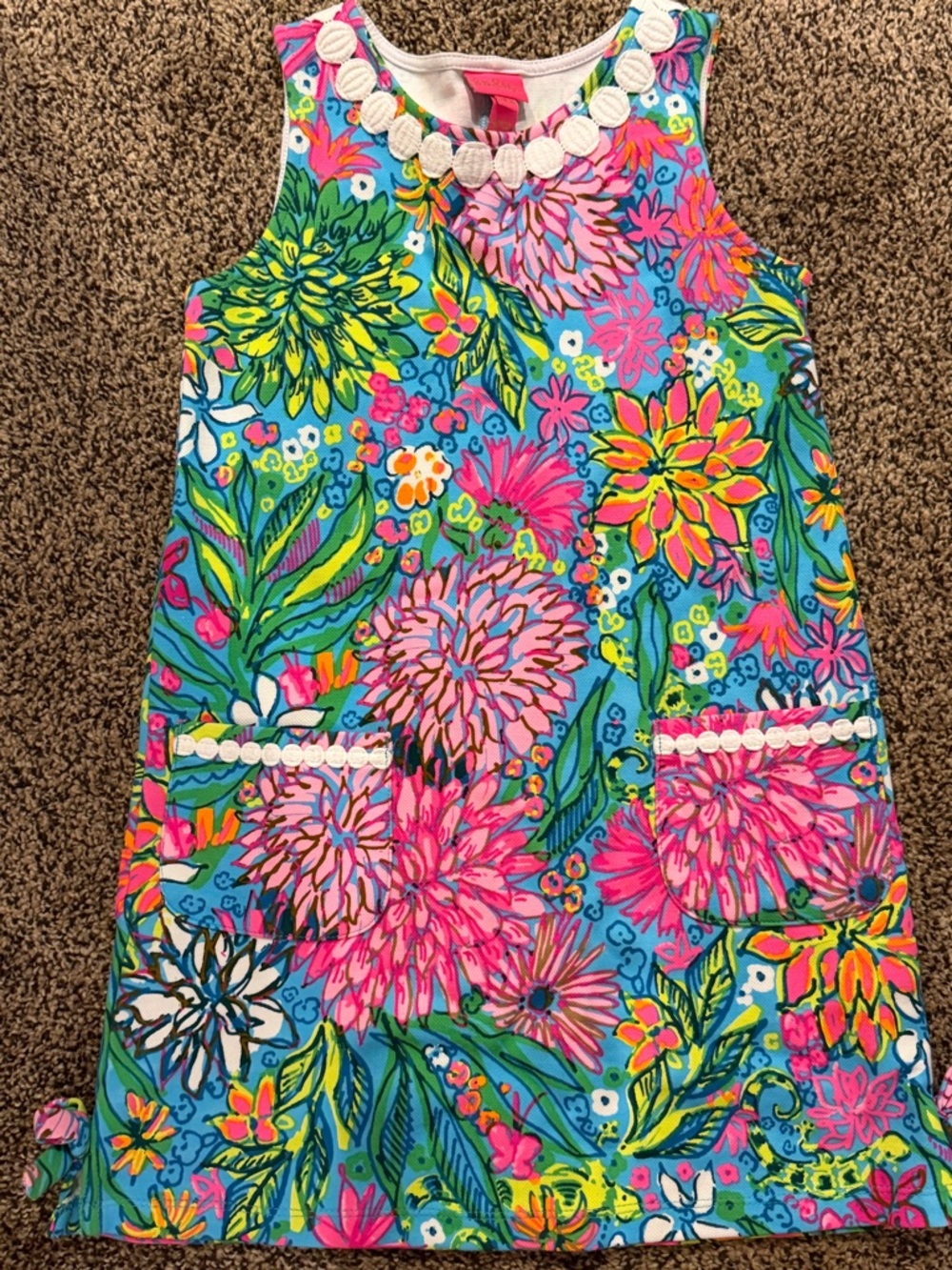 Lilly Pulitzer Turquoise Pink Multicolor Floral Tank Dress